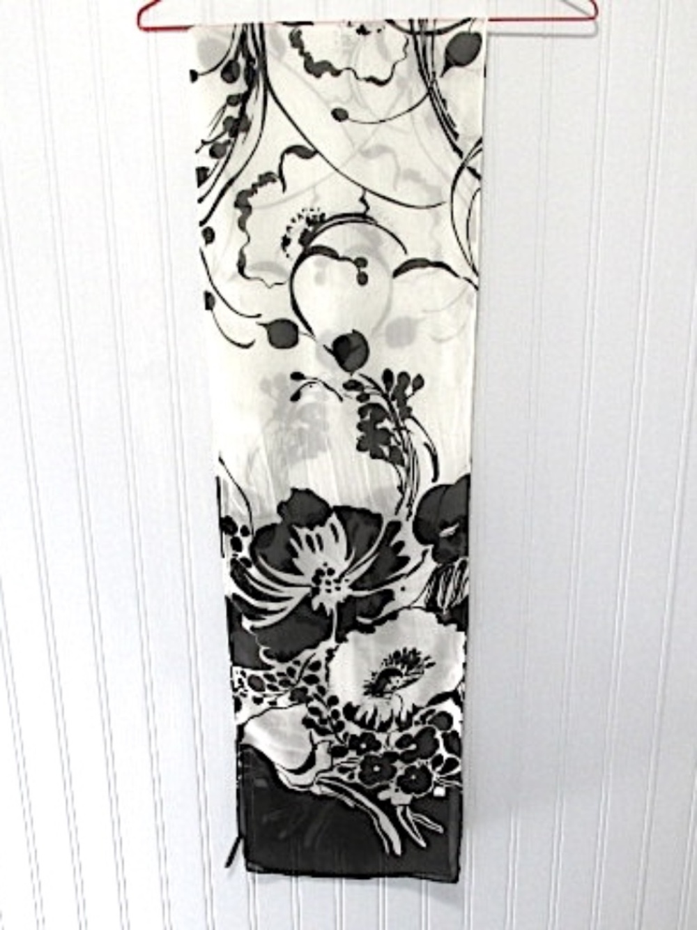 Ann Taylor Black&White Sheer Silk Scarf